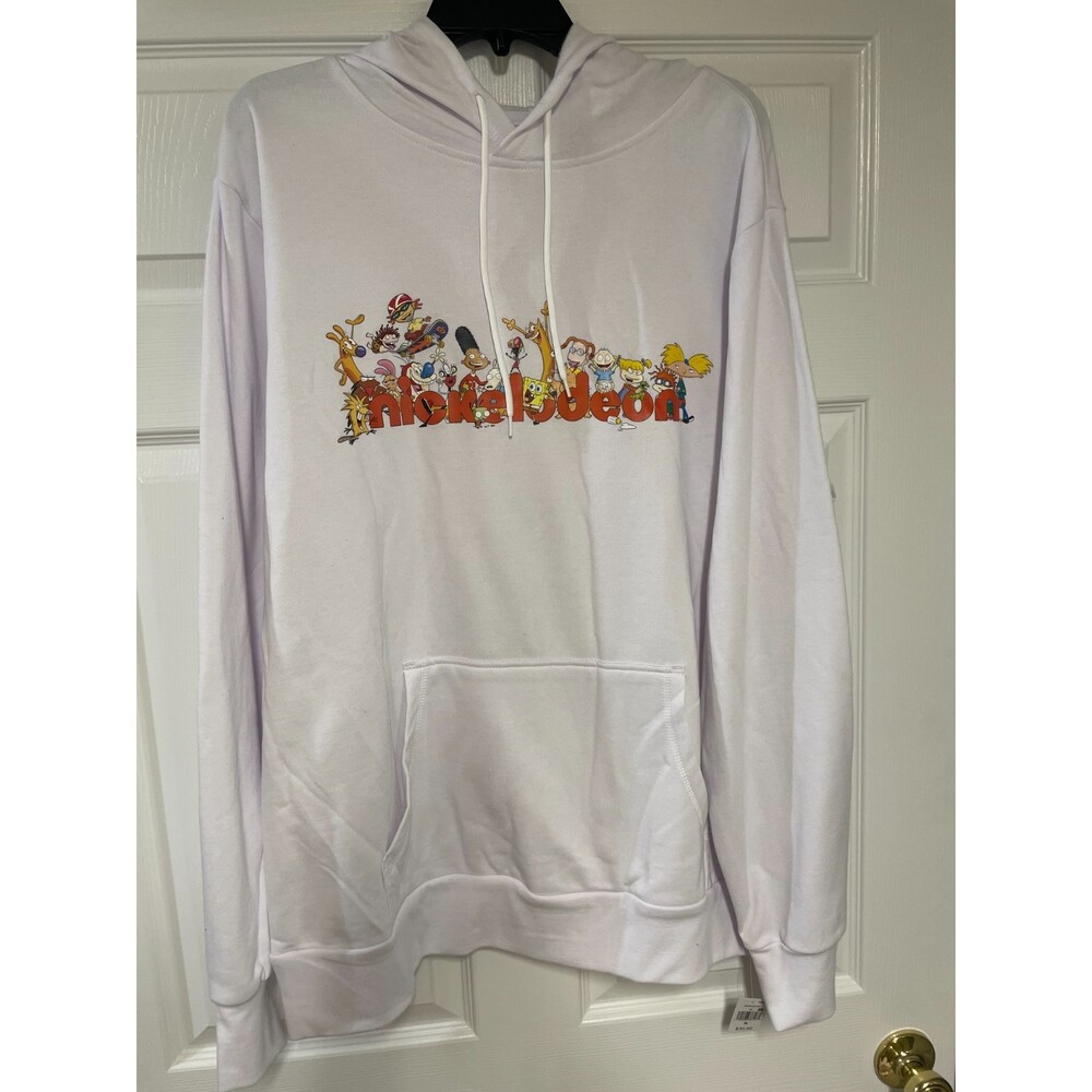 Nickelodeon Character Hoodie Sweatshirt L SpongeBob Rugrats new